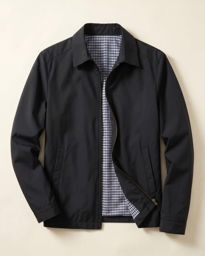 Men's Harrington Jacket – Cotton Gingham-Lined Casual Jacket – view 3
