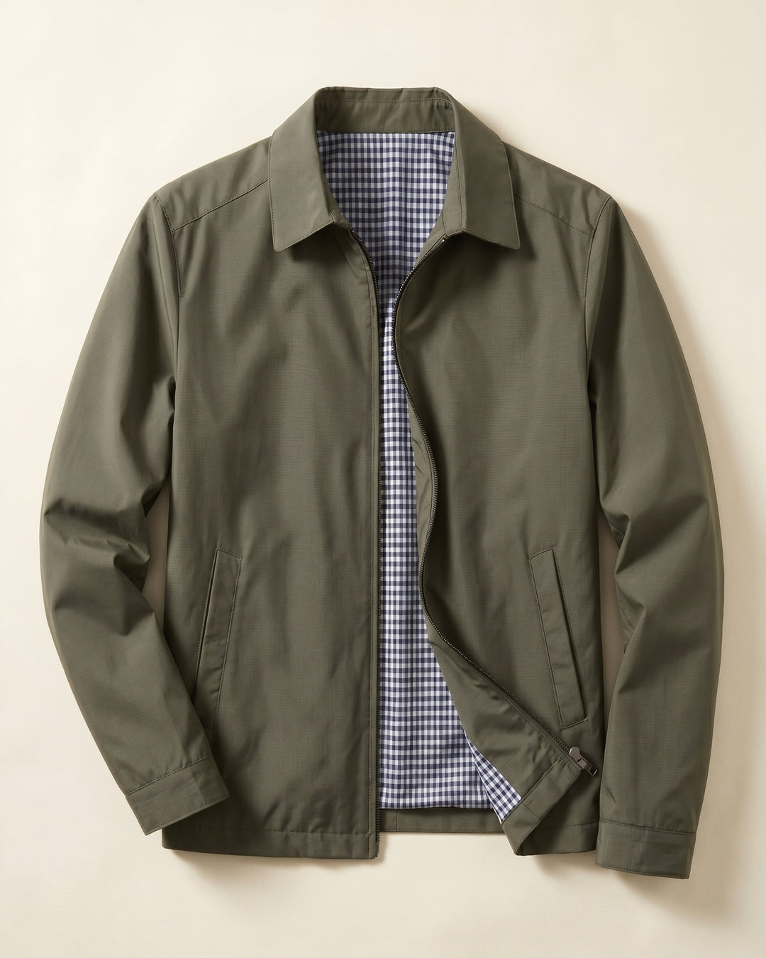 Men's Harrington Jacket – Cotton Gingham-Lined Casual Jacket – view 2