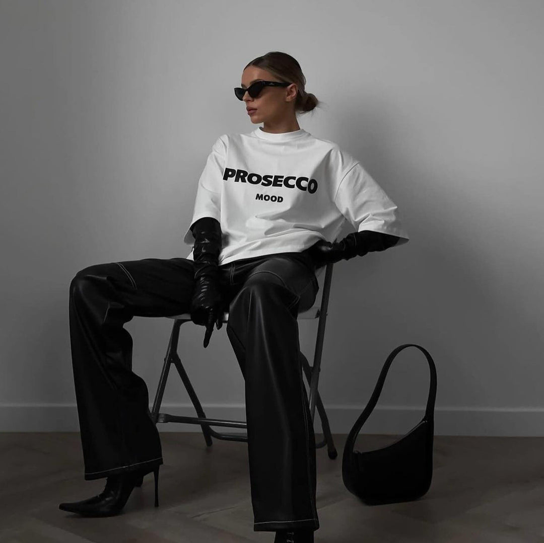 Women's Prosecco Mood Oversized Cotton Shirt – Relaxed Fit – view 2