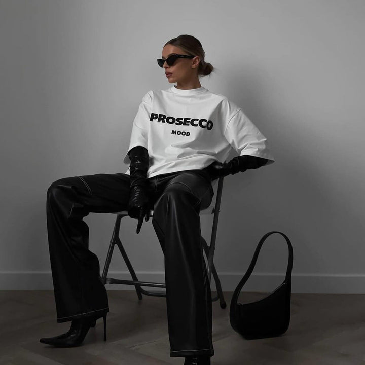 Women's Prosecco Mood Oversized Cotton Shirt – Relaxed Fit – view 2