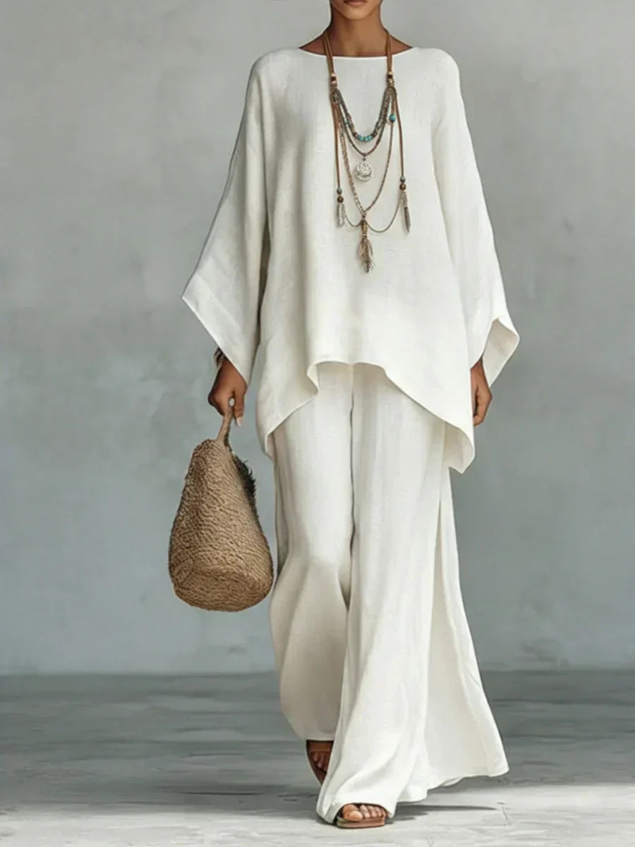 Women's Printed Comfort Two-Piece Set - Everyday Elegance