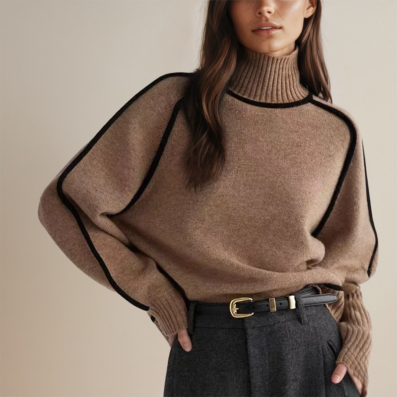 Women's Emilie Cashmere Turtleneck Jumper – Chainette Knit