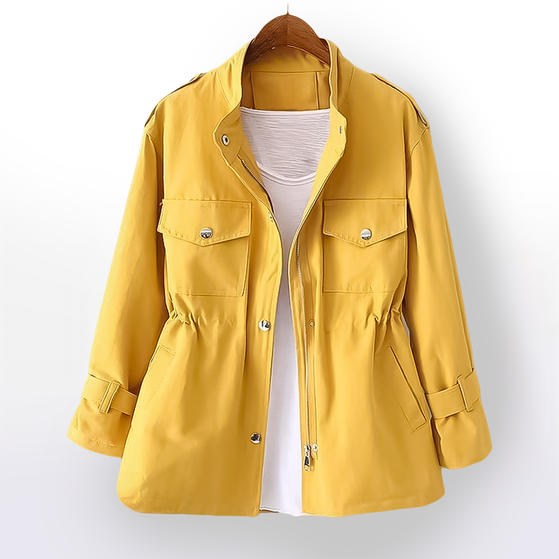 Women's Waxed Cotton Rain Coat – Water-Resistant Belted Mac – view 5