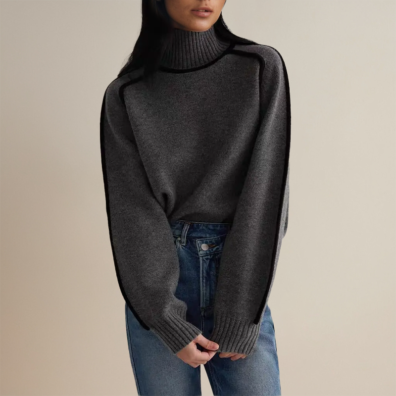 Women's Emilie Cashmere Turtleneck Jumper – Chainette Knit – view 6