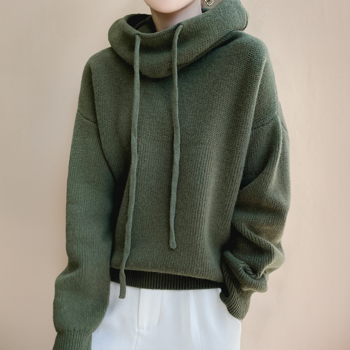 Women's Aria Merino Wool Turtleneck Jumper – Soft Fine Knit – view 2