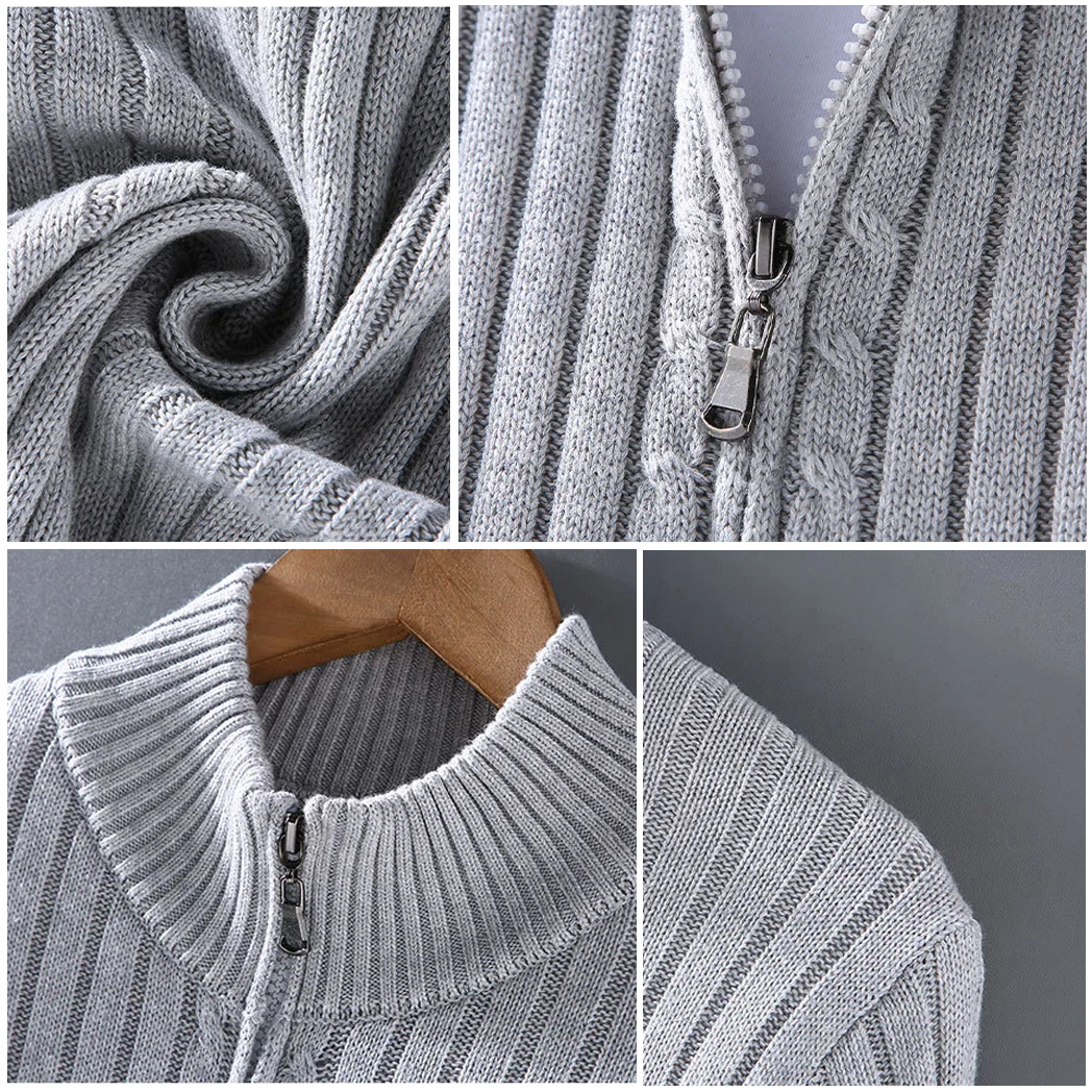 Men's Wool Zip-Through Cardigan – Massimo Smart Layering – view 3