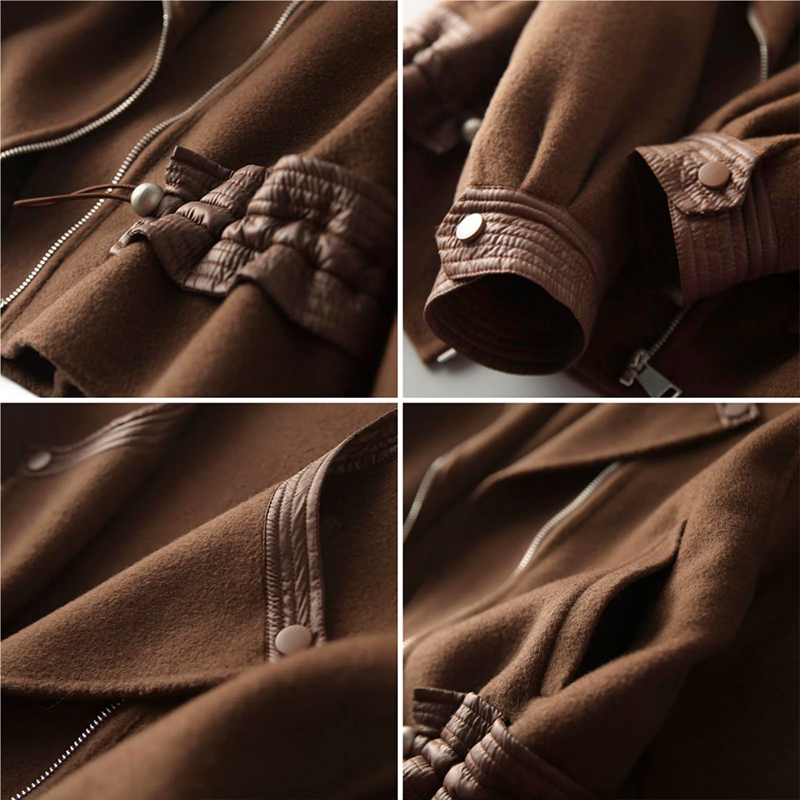 Women's Sophie Vintage Sherpa Jacket – Leather Trim Warmth – view 4