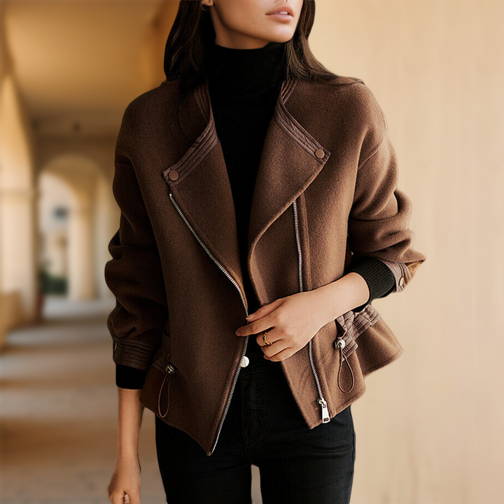 Women's Sophie Vintage Sherpa Jacket – Leather Trim Warmth – view 3