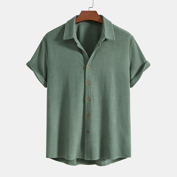 Men's Waffle Knit Lounge Set – Soft Polo Collar Co-ord – view 5