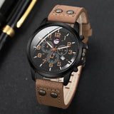Men's Cowhide Strap Field Watch – Military-Inspired Design