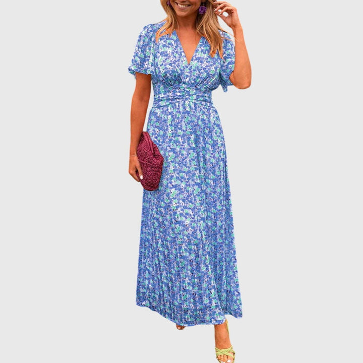 Women's Floral V-Neck Summer Dress - Breezy & Elegant
