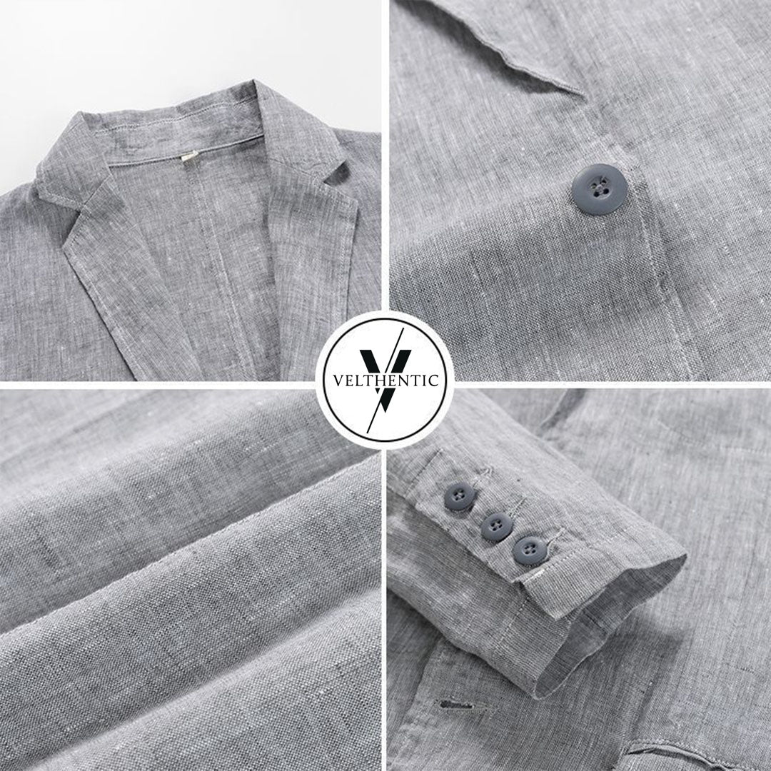 Men's Linen Blazer – Unstructured Two-Button Summer Sport Coat – view 6