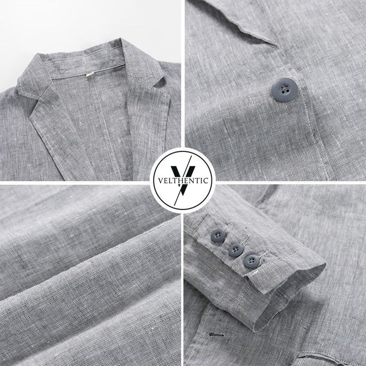 Men's Linen Blazer – Unstructured Two-Button Summer Sport Coat – view 6