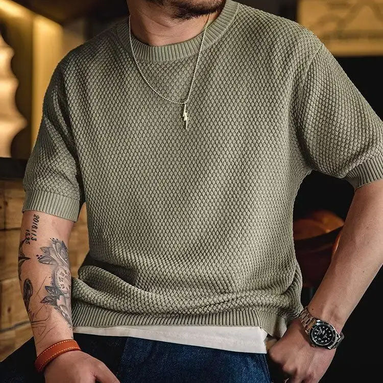 Men's Lightweight Knit Tee – Milano Retro Summer T-Shirt