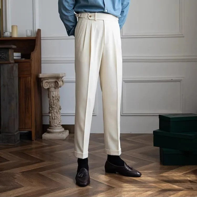 Men's Massimo Gurkha Trousers – High-Waist Tailored Pleated Fit – view 5