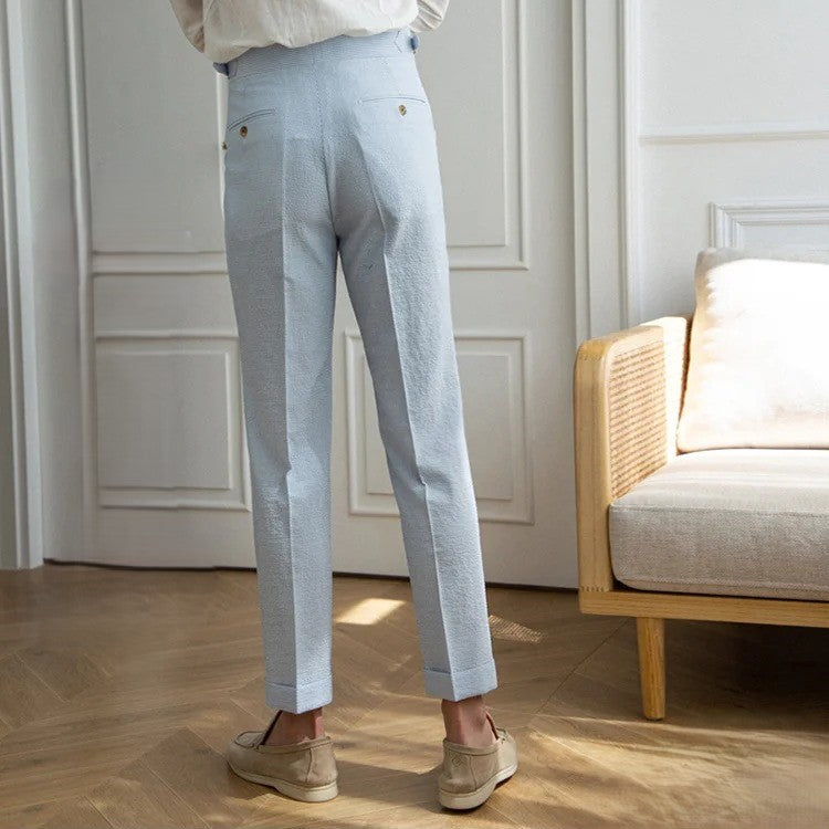 Men's Seersucker Ghurkha Trousers – Tailored Vintage Style – view 3