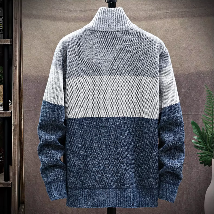 Men's Alden Full-Zip Knit Cardigan – High Collar Layering Piece – view 2