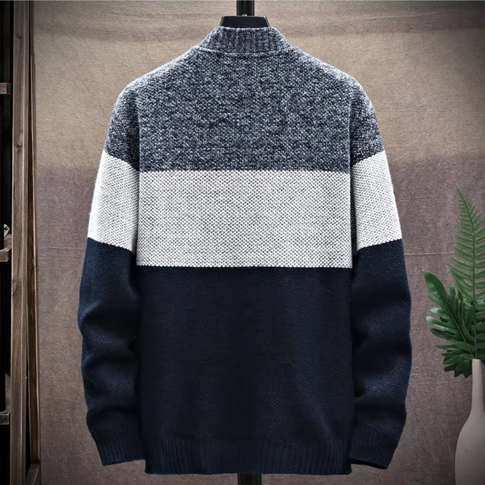 Men's Alden Full-Zip Knit Cardigan – High Collar Layering Piece – view 6
