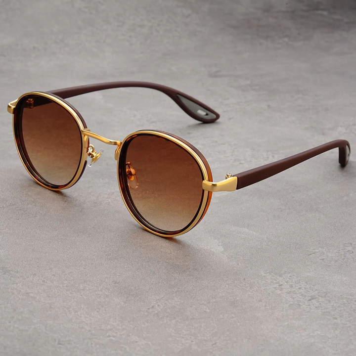 Men's Round Sunglasses – Vintage Frame – Gradient UV400 Lenses