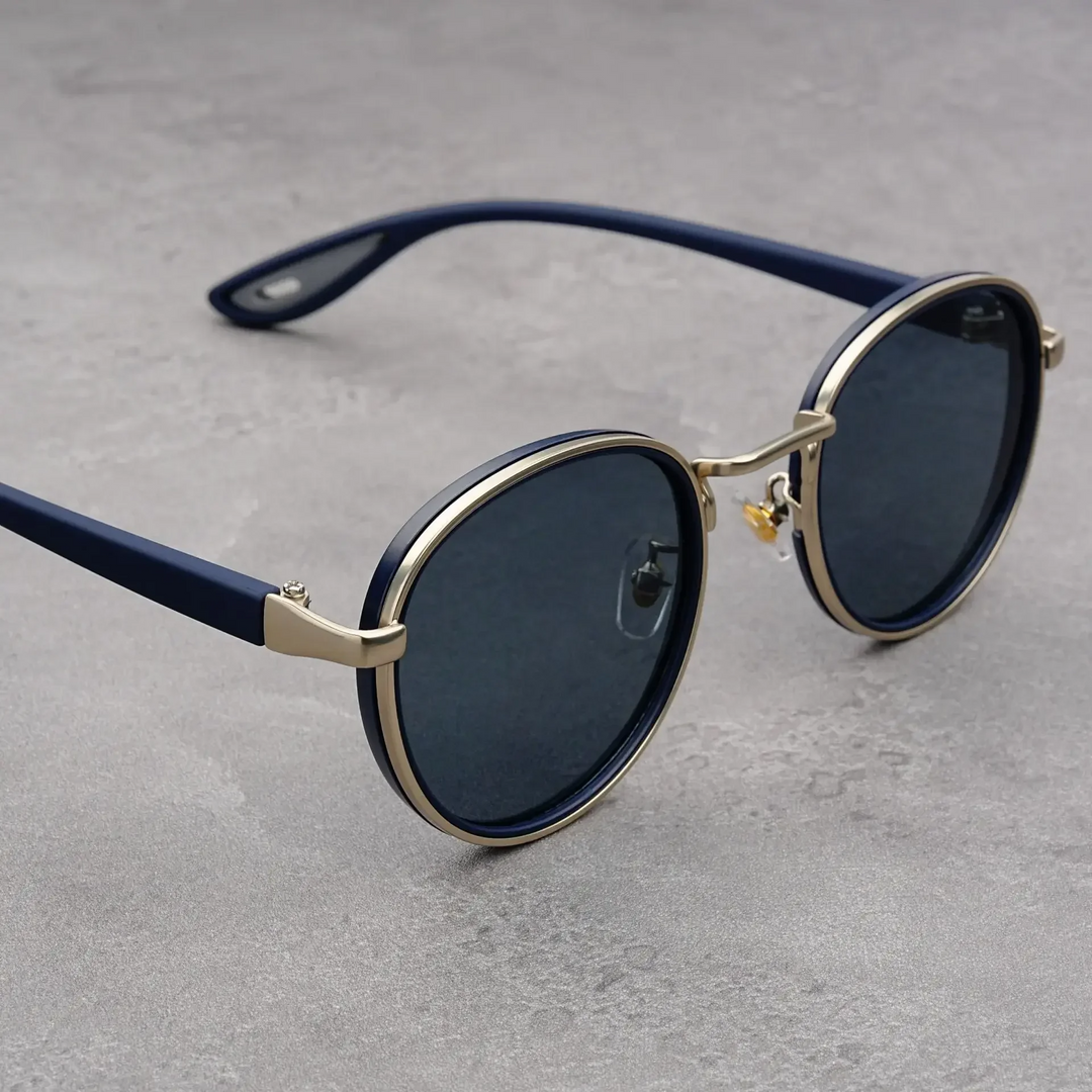 Men's Round Sunglasses – Vintage Frame – Gradient UV400 Lenses – view 6