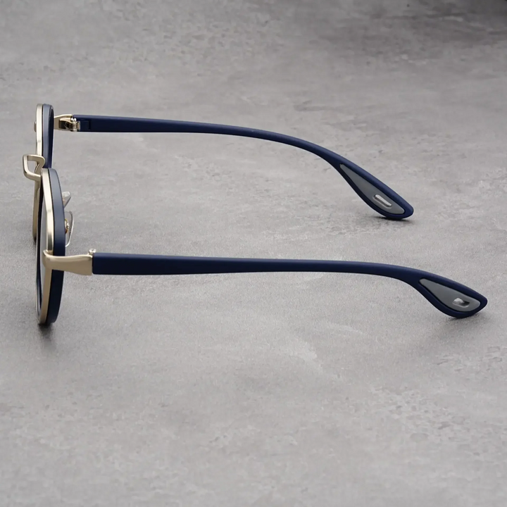 Men's Round Sunglasses – Vintage Frame – Gradient UV400 Lenses – view 8
