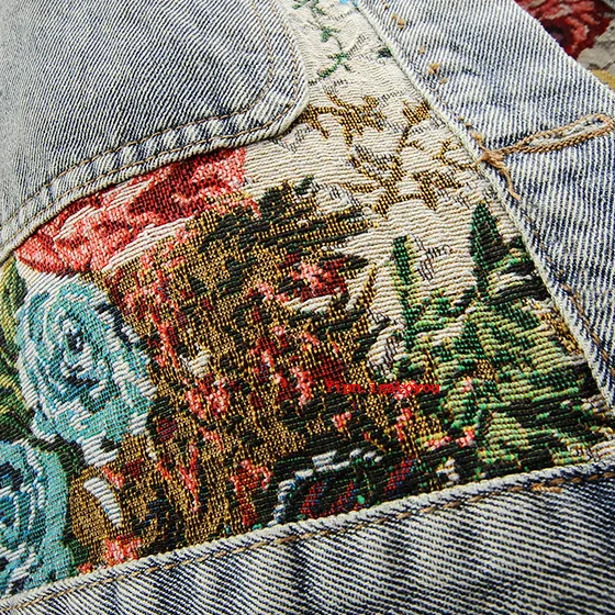 Women's Lyon Blossom Floral Denim Jacket – Organic Cotton – view 9