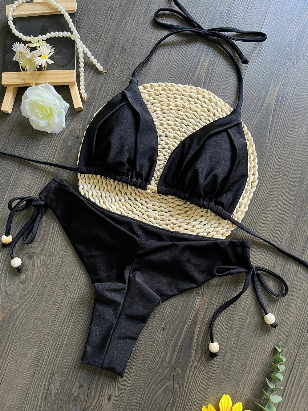Women's Black Brazilian Bikini - Effortlessly Chic Beachwear