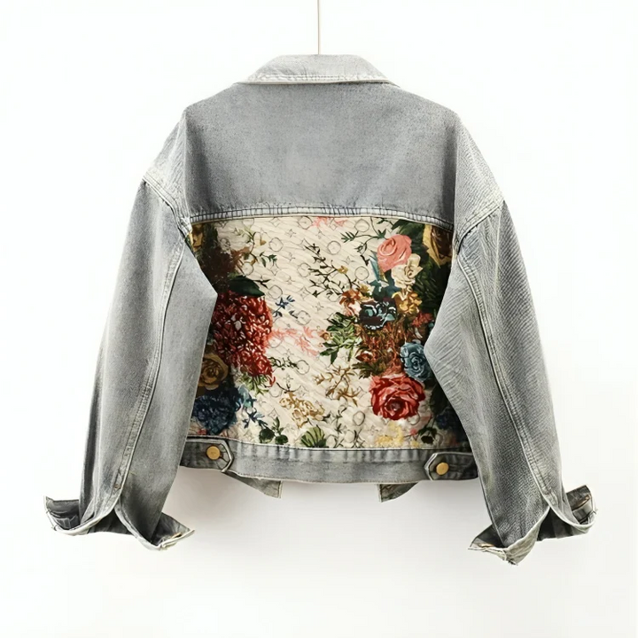 Women's Lyon Blossom Floral Denim Jacket – Organic Cotton – view 7
