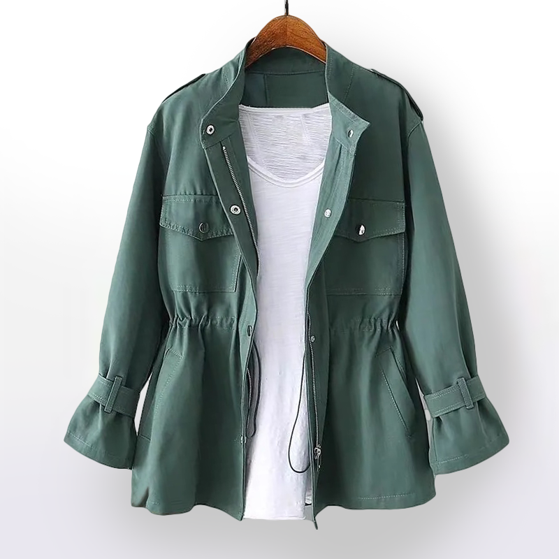 Women's Waxed Cotton Rain Coat – Water-Resistant Belted Mac – view 6