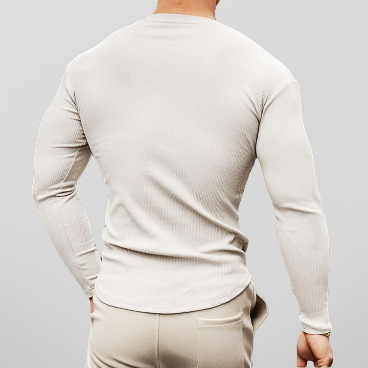 Men's Stretch Cotton Muscle Fit Shirt – Smart Casual Everyday – White