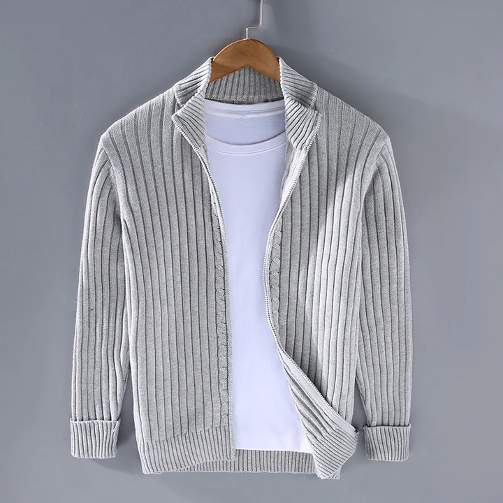 Men's Wool Zip-Through Cardigan – Massimo Smart Layering