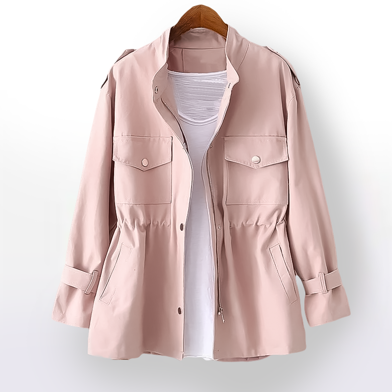 Women's Waxed Cotton Rain Coat – Water-Resistant Belted Mac – view 3