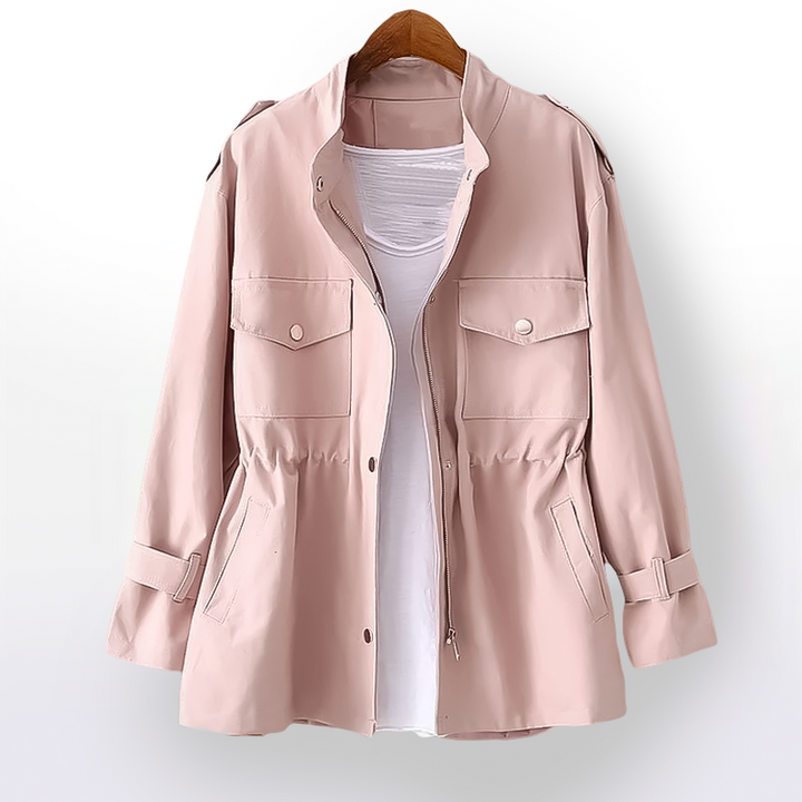 Women's Waxed Cotton Rain Coat – Water-Resistant Belted Mac – view 3