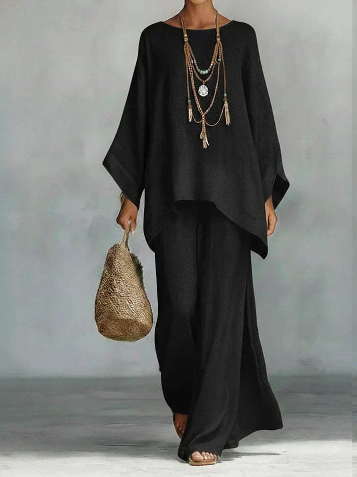 Women's Printed Comfort Two-Piece Set - Everyday Elegance
