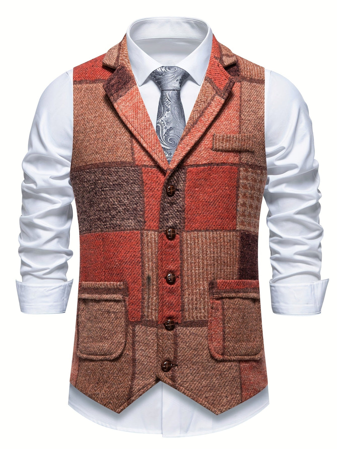Men's Heritage Tweed Gilet – Herringbone Waistcoat for Smart Occasions – view 5