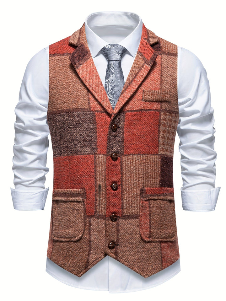 Men's Heritage Tweed Gilet – Herringbone Waistcoat for Smart Occasions – view 5