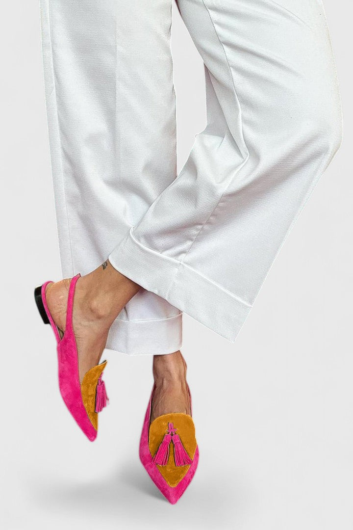 Women's Slingback Heels with Tassel Accents - Elegant & Versatile