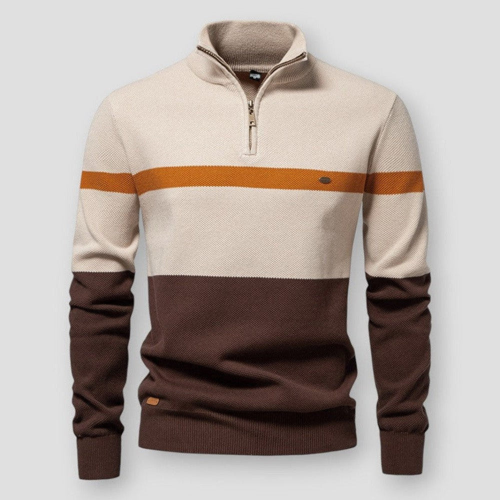 Men's Zephyr Half-Zip Knit Jumper – Stand Collar All-Season