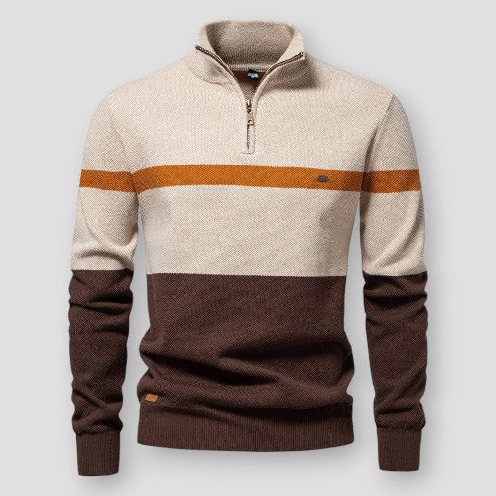 Men's Zephyr Half-Zip Knit Jumper – Stand Collar All-Season