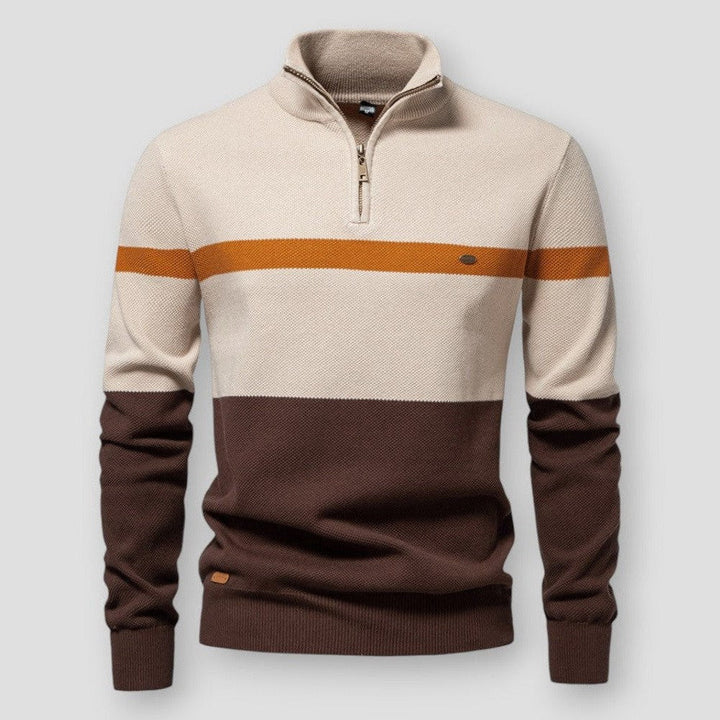 Men's Zephyr Half-Zip Knit Jumper – Stand Collar All-Season