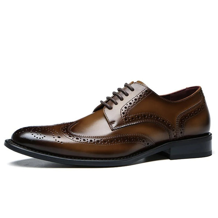 Men's Perforated Leather Oxford Shoes – Formal Brogue Detailing – view 4