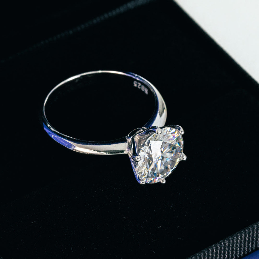 Women's Eterna Moissanite Solitaire Ring – Sterling Silver – 1–3ct – view 5
