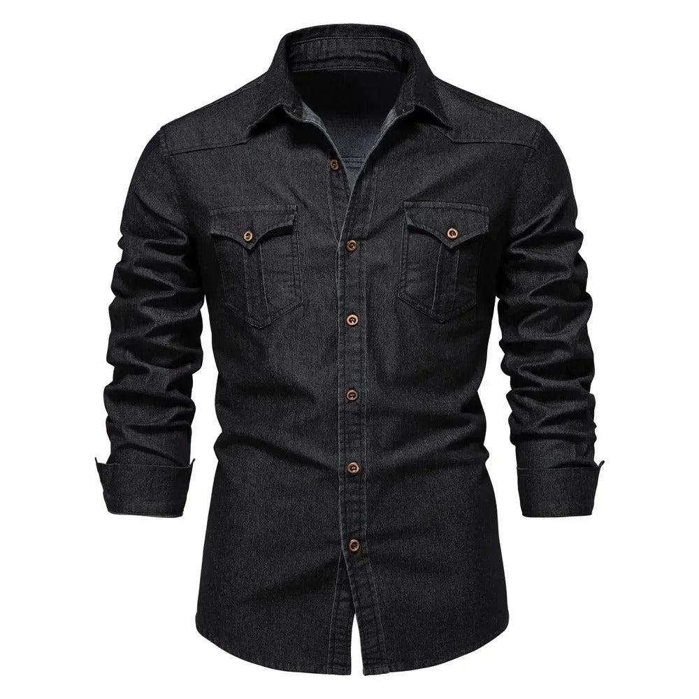 Men's Premium Denim Shirt – Versatile Smart Casual Layer