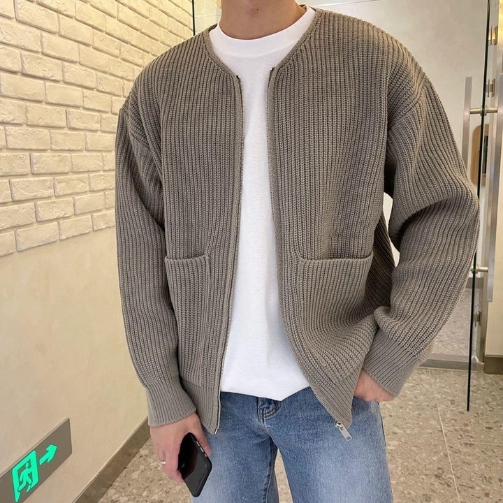 Men's Textured Knit Cardigan – Classic Smart Casual Layering – view 6