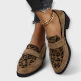 Women's Leopard Print Loafer Flats - Everyday Elegance