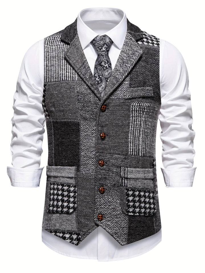 Men's Heritage Tweed Gilet – Herringbone Waistcoat for Smart Occasions – view 2