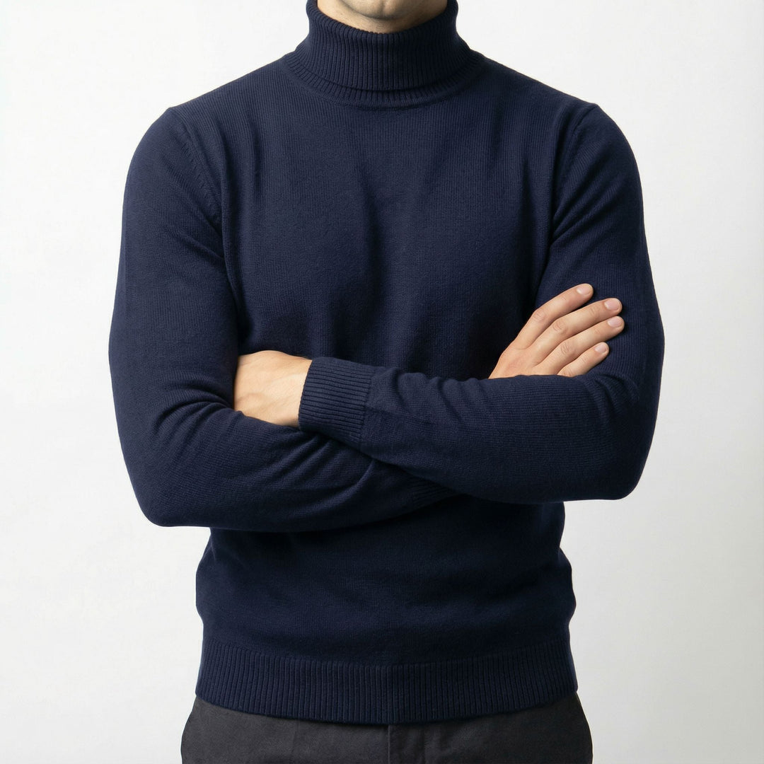 Men's Merino Wool Turtleneck Jumper – Warm Winter Knit – view 12