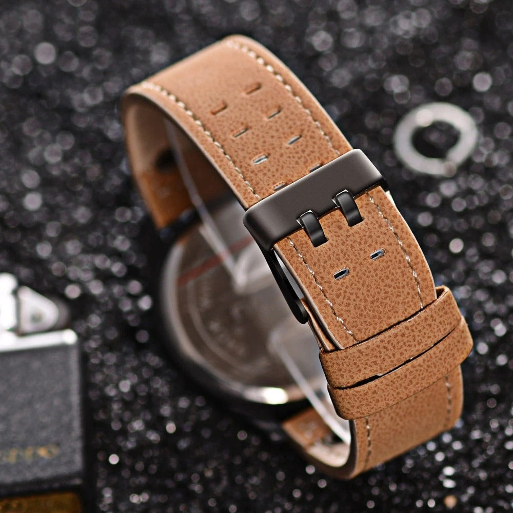 Men's Cowhide Strap Field Watch – Military-Inspired Design – view 4