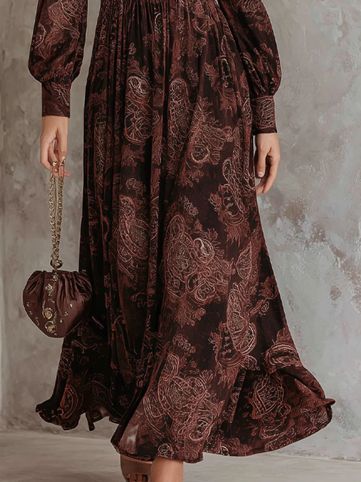 Women's Printed Elegant Maxi Dress - Effortless Style
