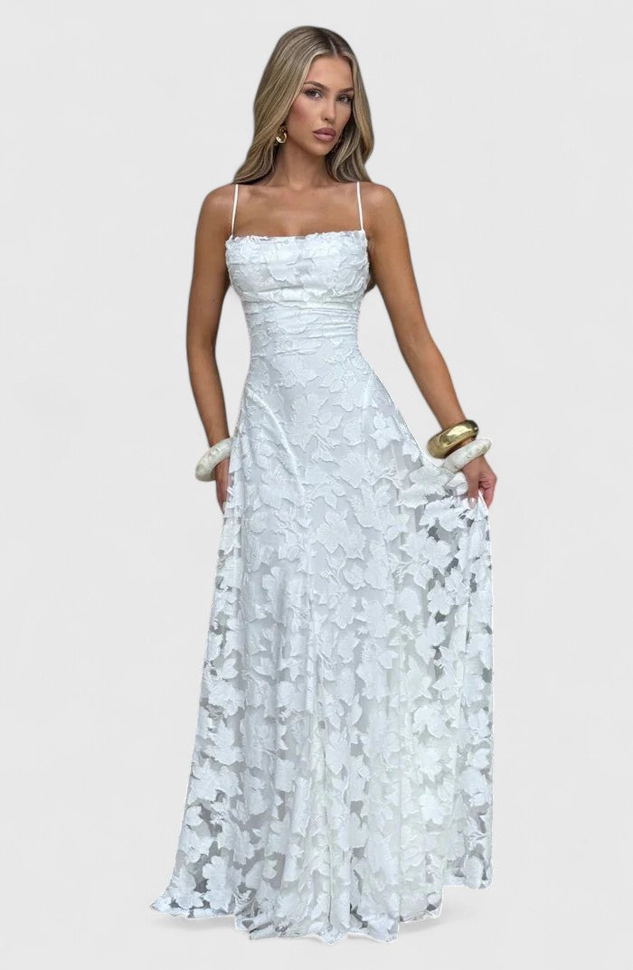 Women's Elegant Cowl Neck Maxi Dress - Wedding Guest